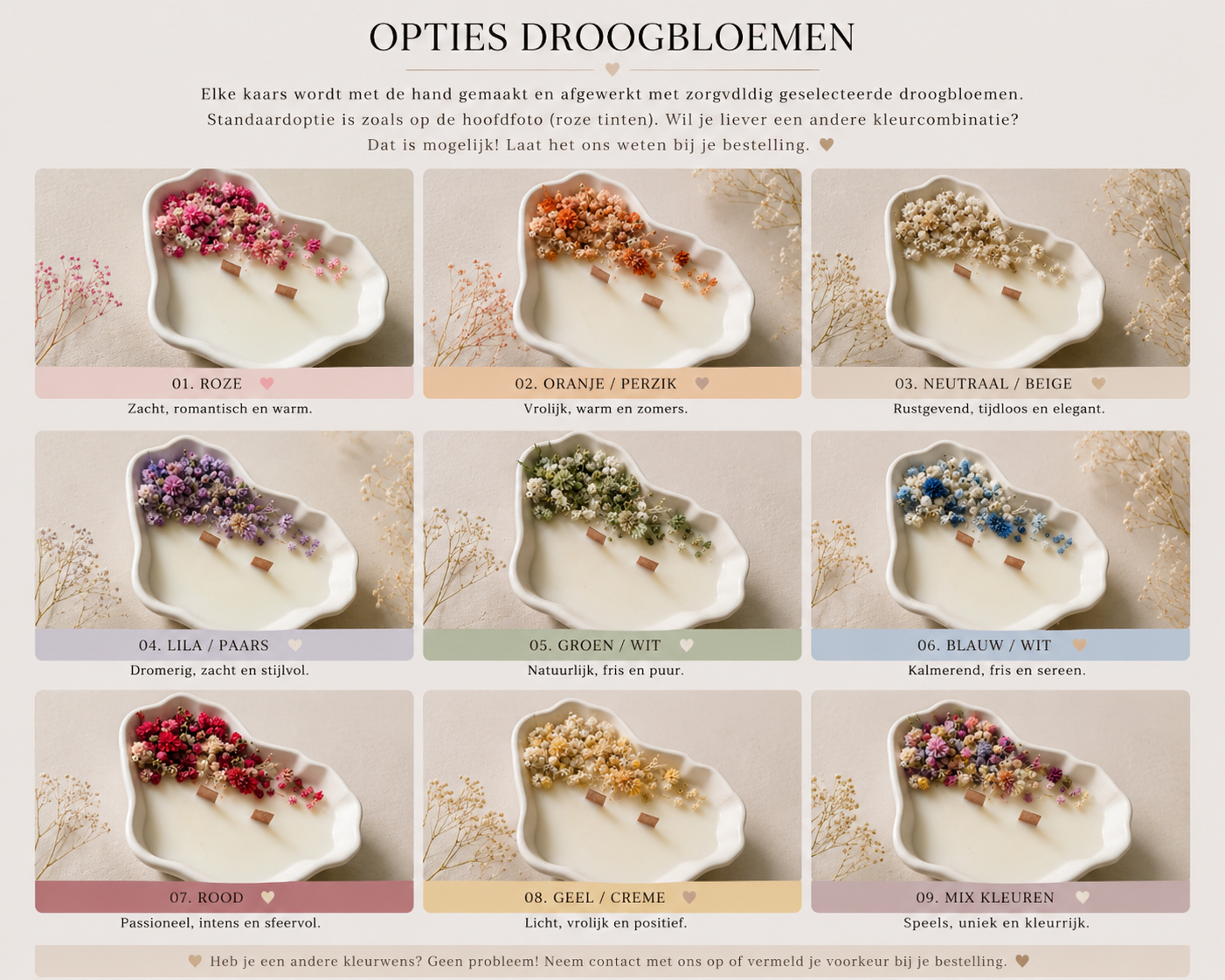 Botanische bloemenkaars