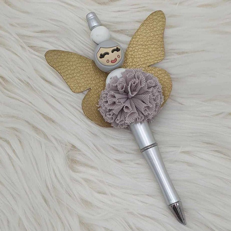 Silver Gold butterfly - Pen